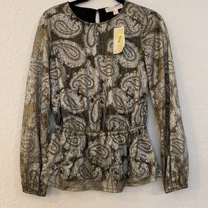 - NWT Michael Kors Gold Foil Shirt